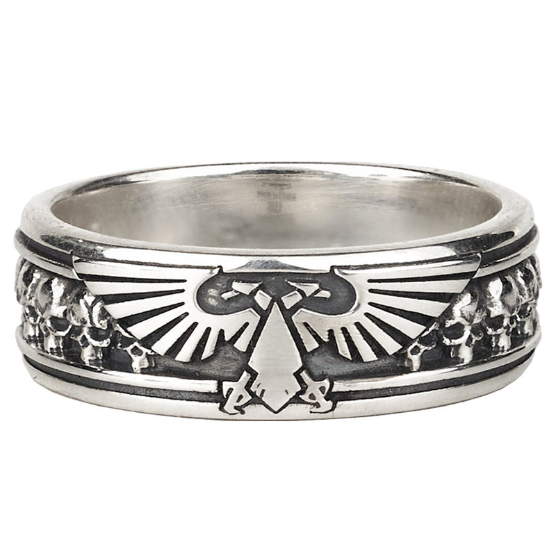 Starforged Insignia Aquilon Imperium of Man Warhammer Imperial Aquila Ring Silver